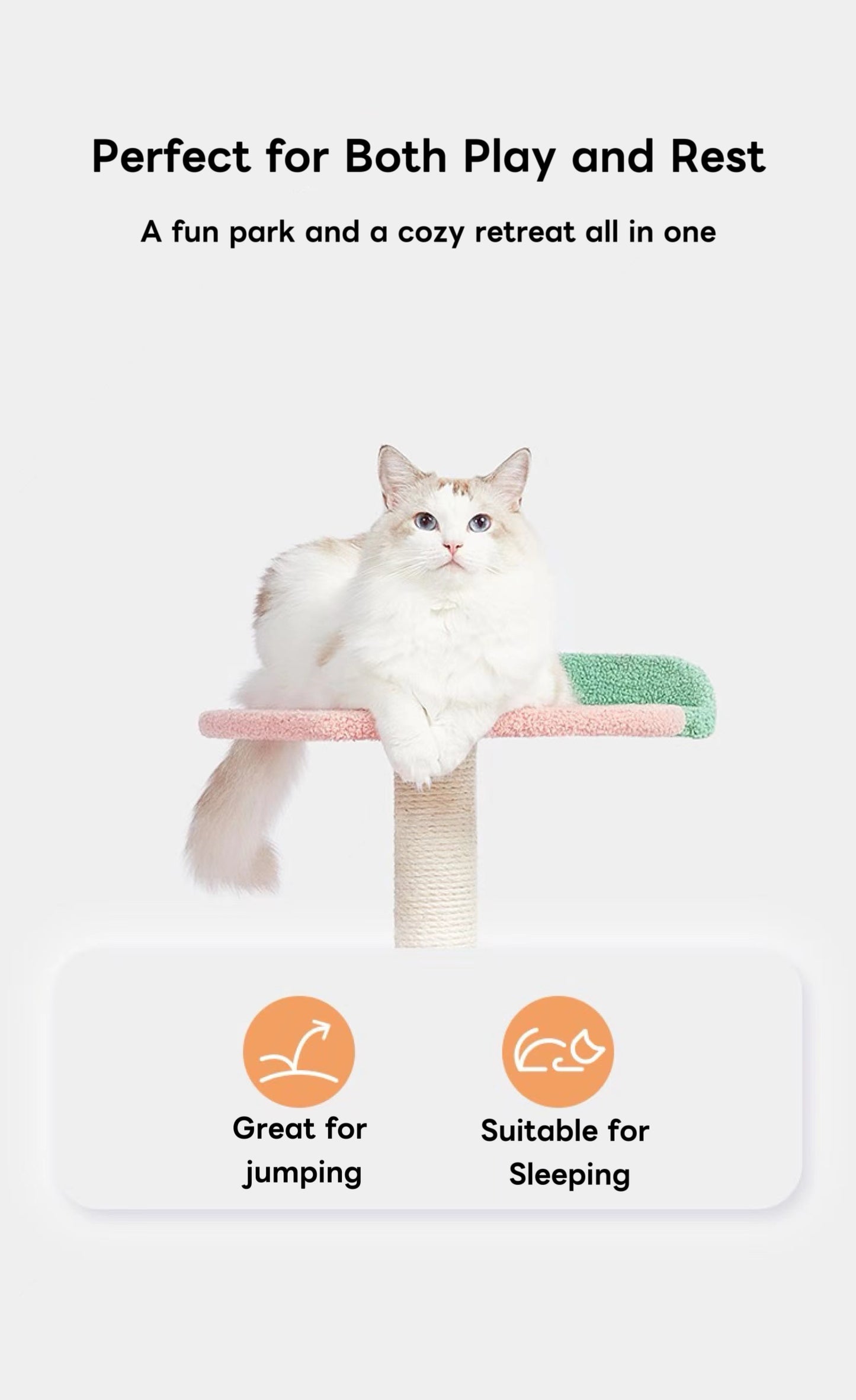 VETRESKA Cat Tree Cat Tower Sisal Scratching Posts Multi-Level Platform Activity Furniture 41.3''