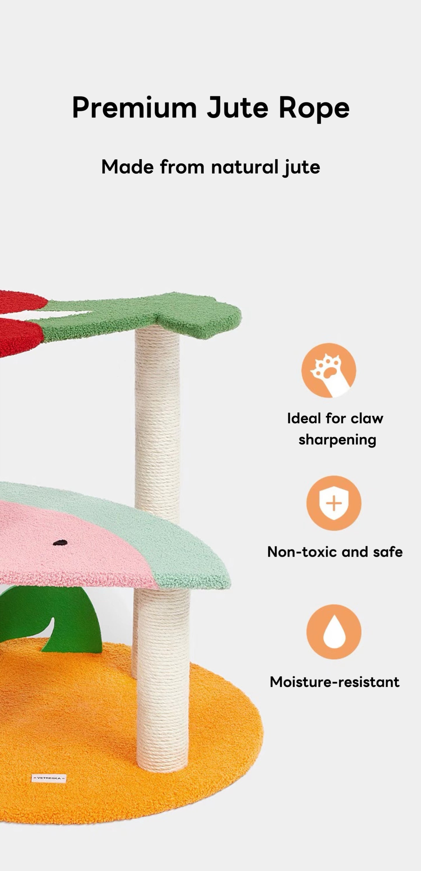 VETRESKA Cat Tree Cat Tower Sisal Scratching Posts Multi-Level Platform Activity Furniture 41.3''