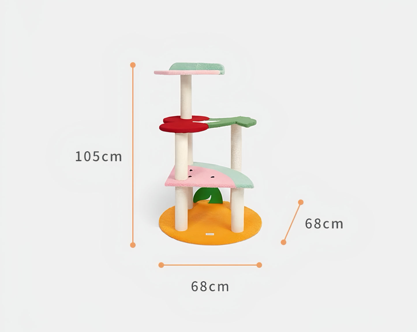 VETRESKA Cat Tree Cat Tower Sisal Scratching Posts Multi-Level Platform Activity Furniture 41.3''