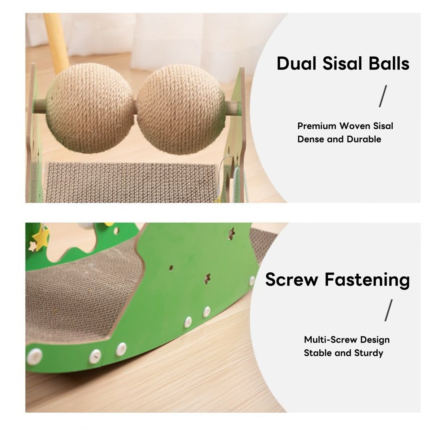 Cat Scratcher Mat | Scratcher Lounge with Wooden Shaking Base | Christmas Tree Design Cat Anti Scratch for Furniture Cat Sleeping Mat Cat Scratch Furniture Protector, Furniture Protection