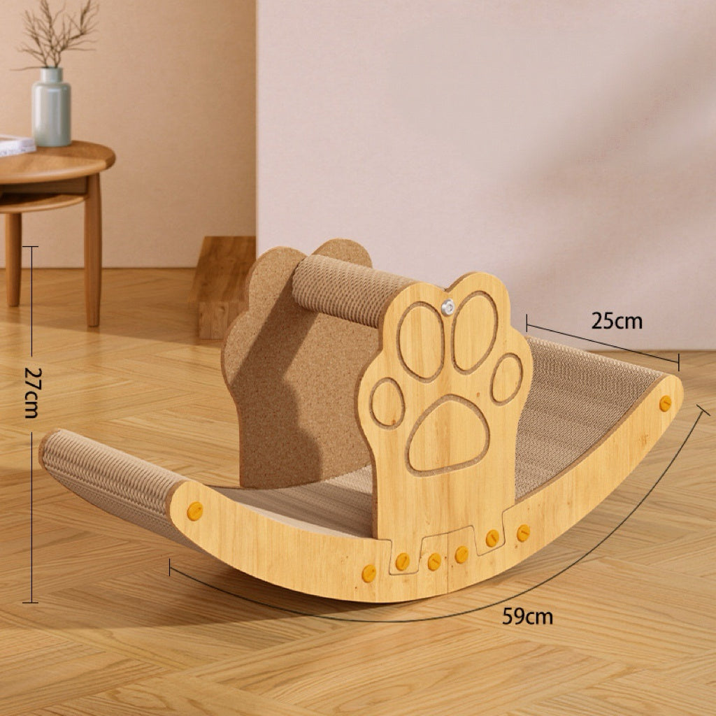 Boat Shaped Cat Scratcher, Multifunctional Rest Scratch Board for Cats and Dogs, Sisal Furniture Protector with Ball Toy, Indoor Pets Lounge Pad