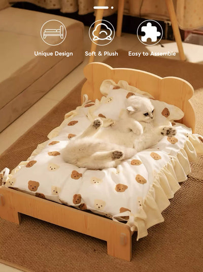 Customized Wooden Pet Bed Personalized Sleeping Habitat for Cat Dog or Rabbit