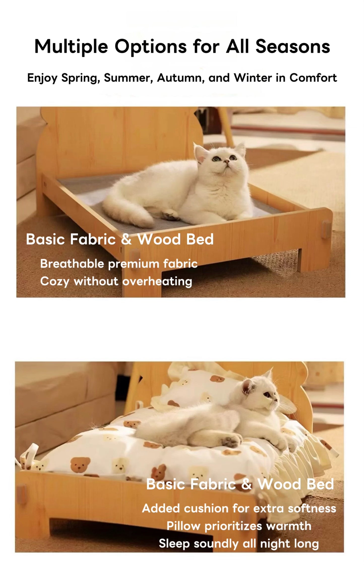 Customized Wooden Pet Bed Personalized Sleeping Habitat for Cat Dog or Rabbit