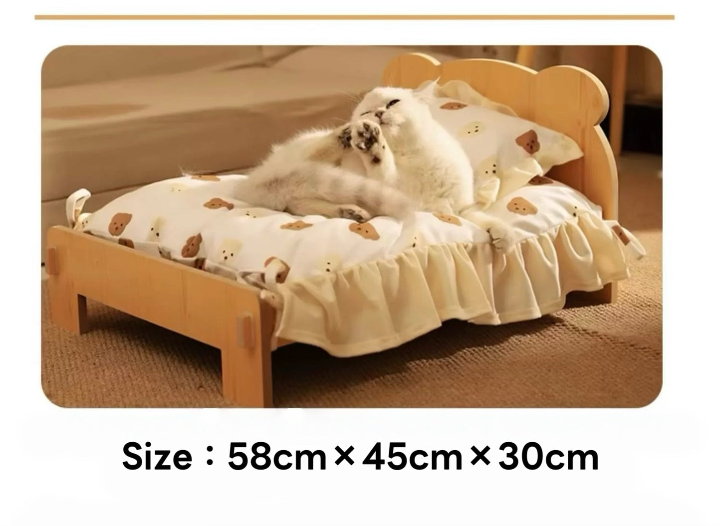 Customized Wooden Pet Bed Personalized Sleeping Habitat for Cat Dog or Rabbit
