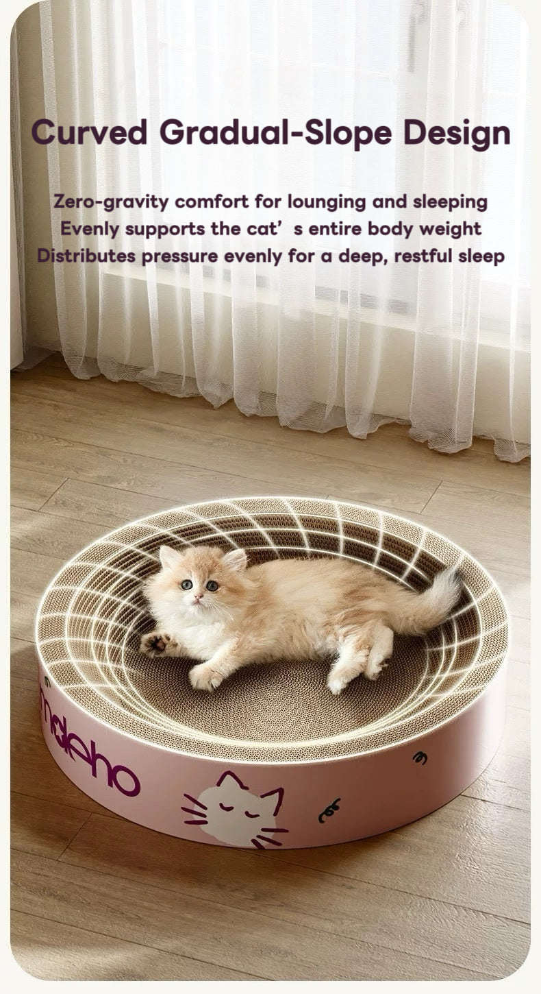 Roundl Shape Cat Scratching Cardboard - Cat Scratch Pad Corrugated Lounge | Cardboard Bowl Nest Cat Scratcher | Cat Pad Board Scratcher | Cat Scratcher
