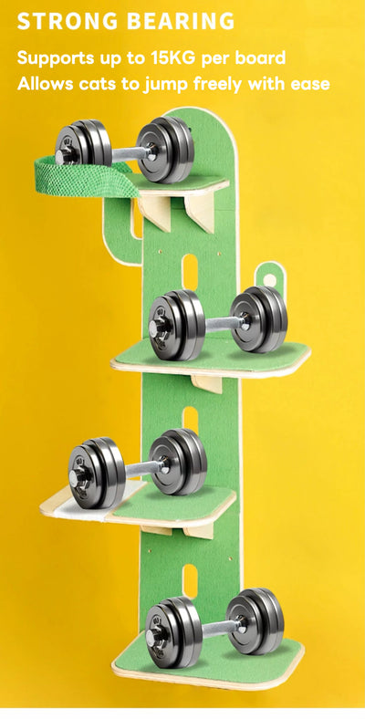 Cactus-Shaped Multi-Level Wooden Hanging Cat Tree