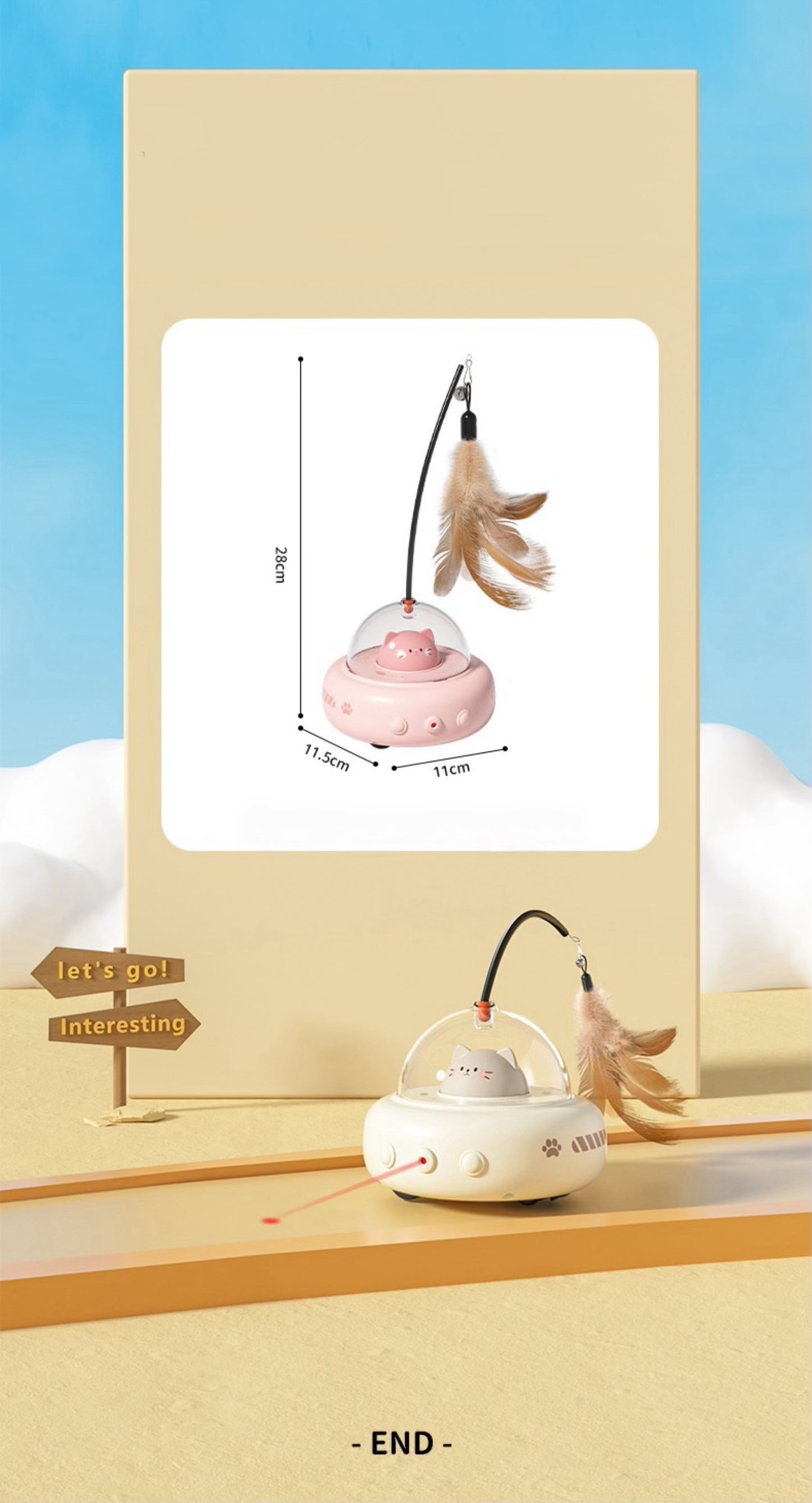 Automatic Rotating Cat Toy ABS Electronic Component Annoying Relief Intelligent Random Move to Chase