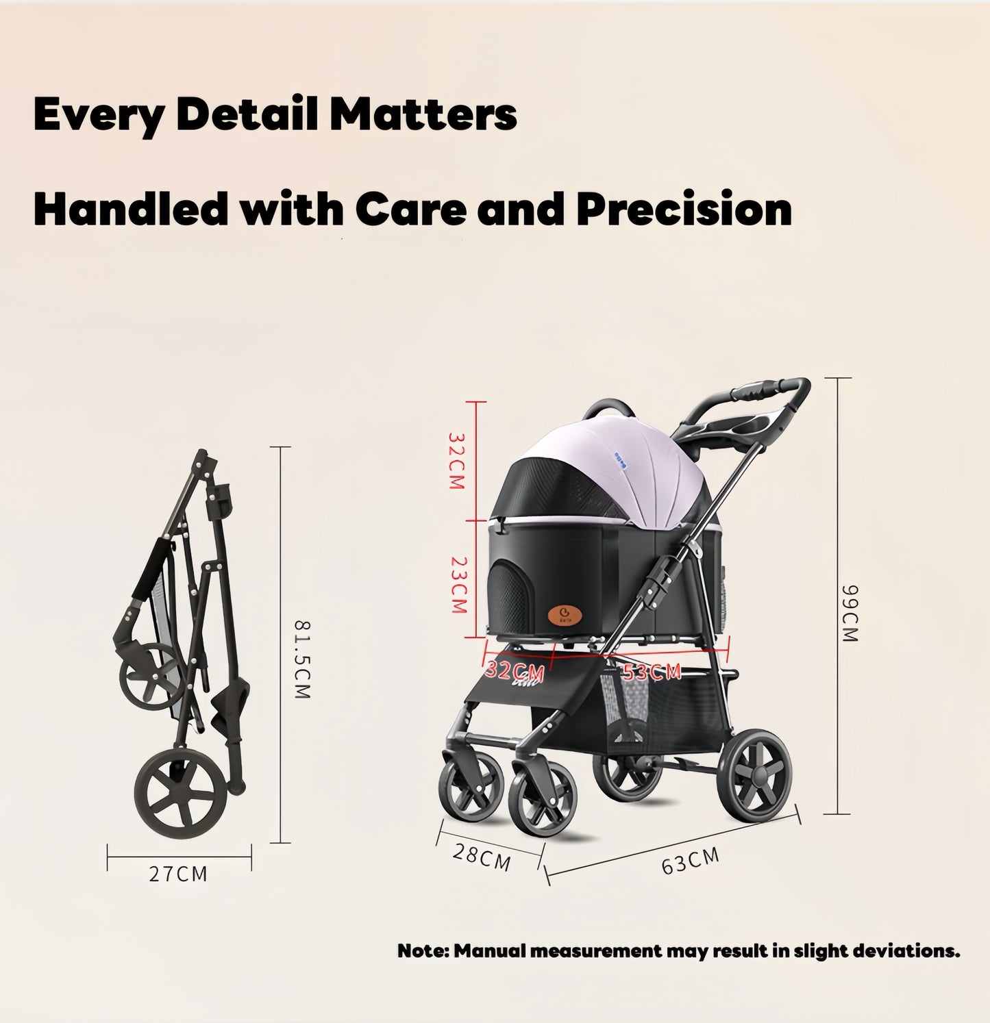 Four Seasons Cat Stroller Foldable Pet Travel Carrier