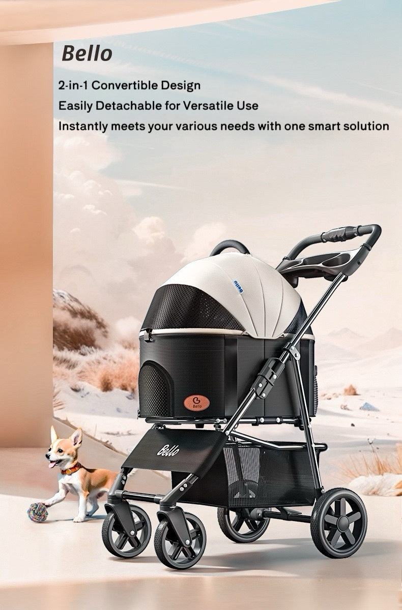Four Seasons Cat Stroller Foldable Pet Travel Carrier
