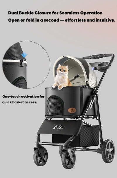 Four Seasons Cat Stroller Foldable Pet Travel Carrier
