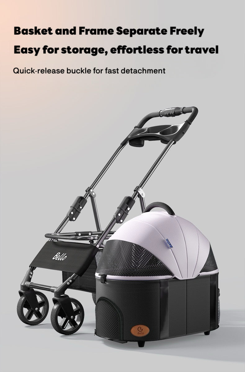 Four Seasons Cat Stroller Foldable Pet Travel Carrier