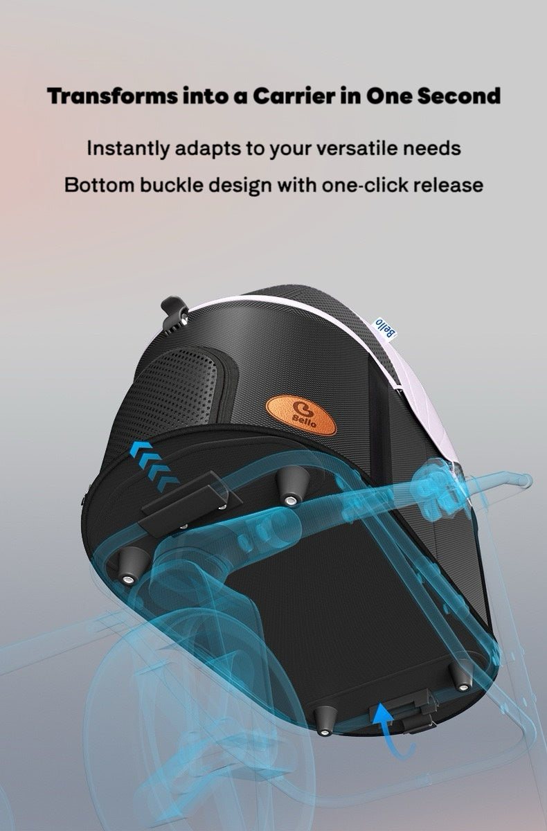 Four Seasons Cat Stroller Foldable Pet Travel Carrier