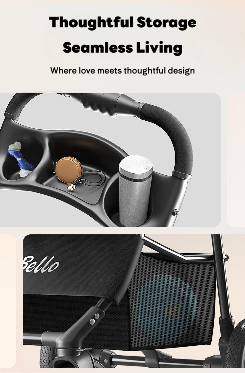 Four Seasons Cat Stroller Foldable Pet Travel Carrier