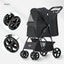 Pet Strollers Pet Jogging Sports Strolling Cart with Comfort Rubber Wheels Zipper-Less Entry 1-Hand Quick Fold for Small Medium Dogs Cats and Pets
