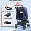 Pet Strollers Pet Jogging Sports Strolling Cart with Comfort Rubber Wheels Zipper-Less Entry 1-Hand Quick Fold for Small Medium Dogs Cats and Pets