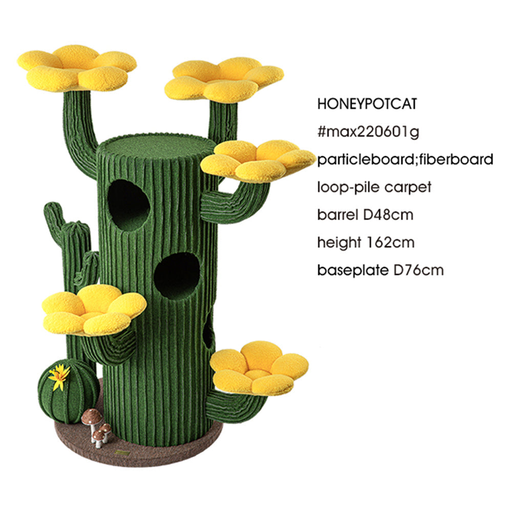 HONEYPOTCAT Luxe Cactus Bloom Cat Tree - 162cm