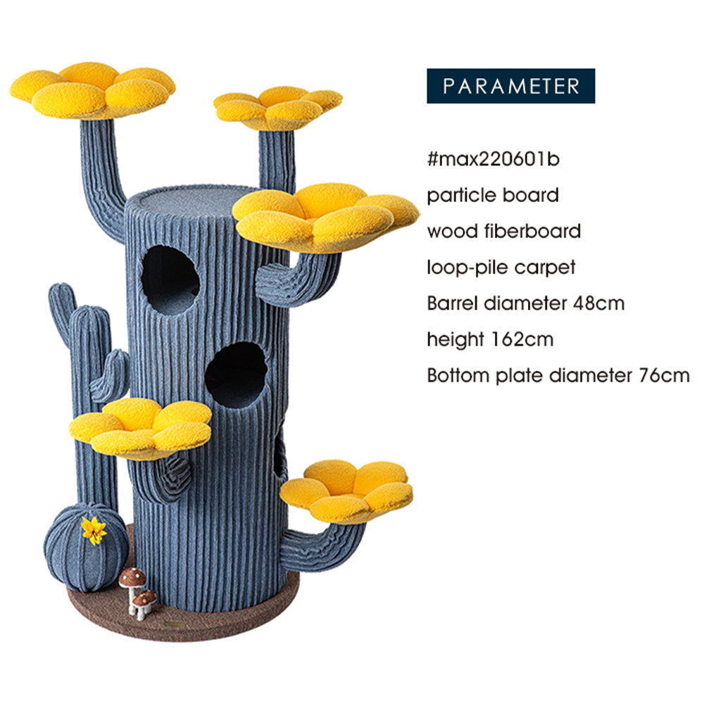 HONEYPOTCAT Luxe Cactus Bloom Cat Tree - 162cm
