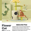 ZEZE Adora Cat Tre Play Colorful Cat Tree, Flower-Shaped Observation Deck, Multi-Level Cat Condo with Hammock and Scratching Posts for Cats Rest