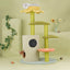 ZEZE Adora Cat Tre Play Colorful Cat Tree, Flower-Shaped Observation Deck, Multi-Level Cat Condo with Hammock and Scratching Posts for Cats Rest