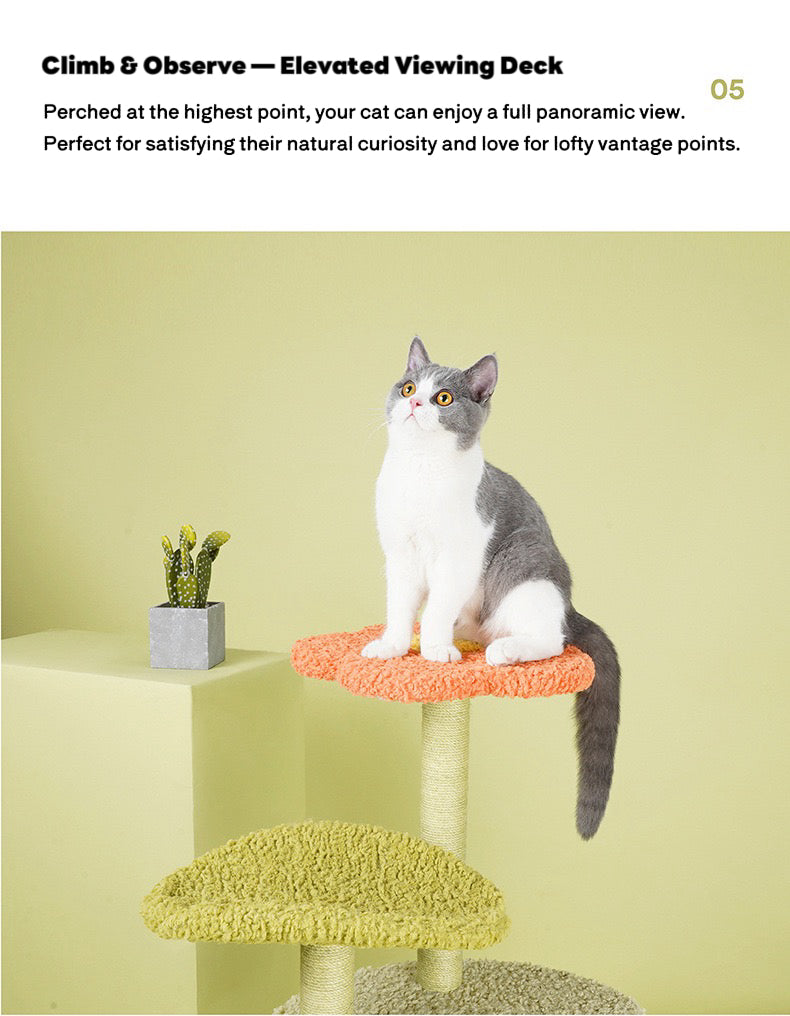 ZEZE Aidola Flower House Cat Tree Lotus Leaf Cat Tree Cat Tower Indoor,Scratching Post Jumping Toy Climbing Frame Integrated Multifunctional Apartment,for All Cats