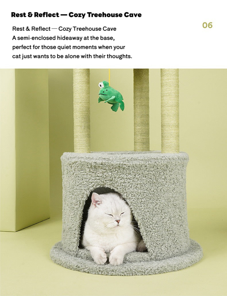 ZEZE Aidola Flower House Cat Tree Lotus Leaf Cat Tree Cat Tower Indoor,Scratching Post Jumping Toy Climbing Frame Integrated Multifunctional Apartment,for All Cats
