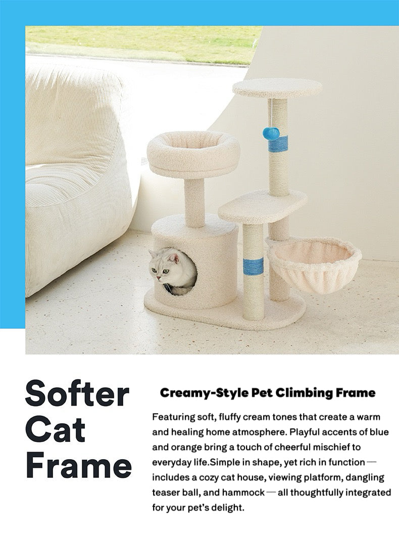 ZEZE White Cream Style Cat Tree