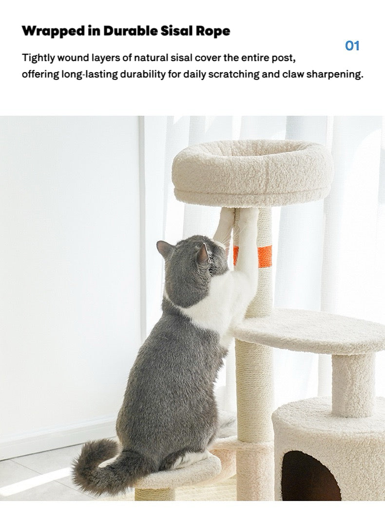 ZEZE White Cream Style Cat Tree