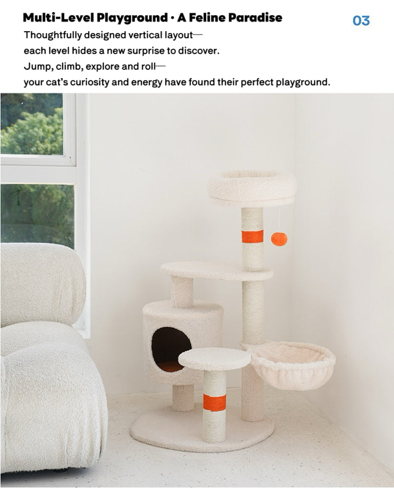 ZEZE White Cream Style Cat Tree