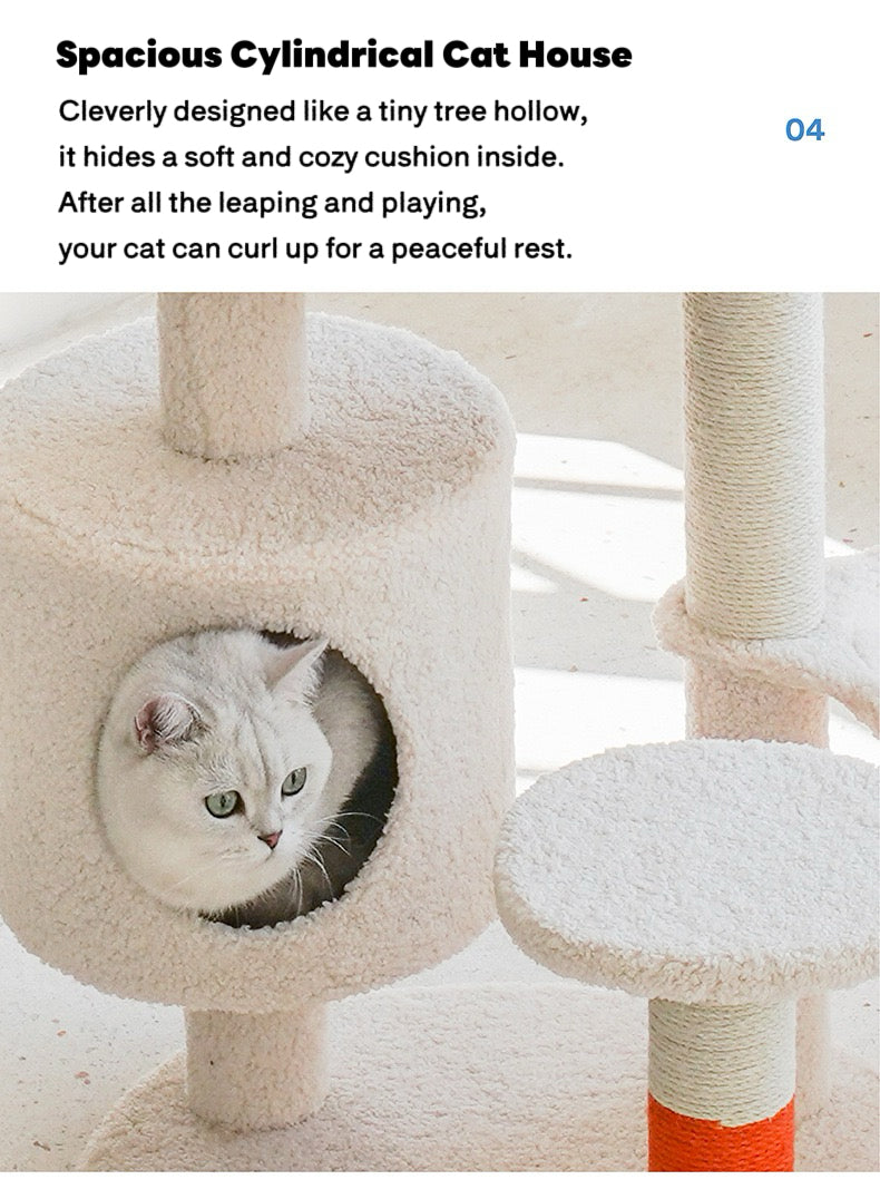 ZEZE White Cream Style Cat Tree