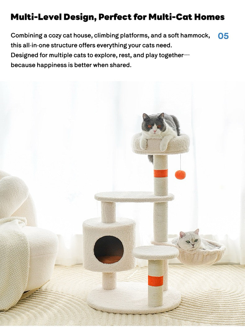 ZEZE White Cream Style Cat Tree