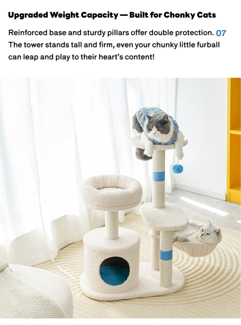 ZEZE White Cream Style Cat Tree