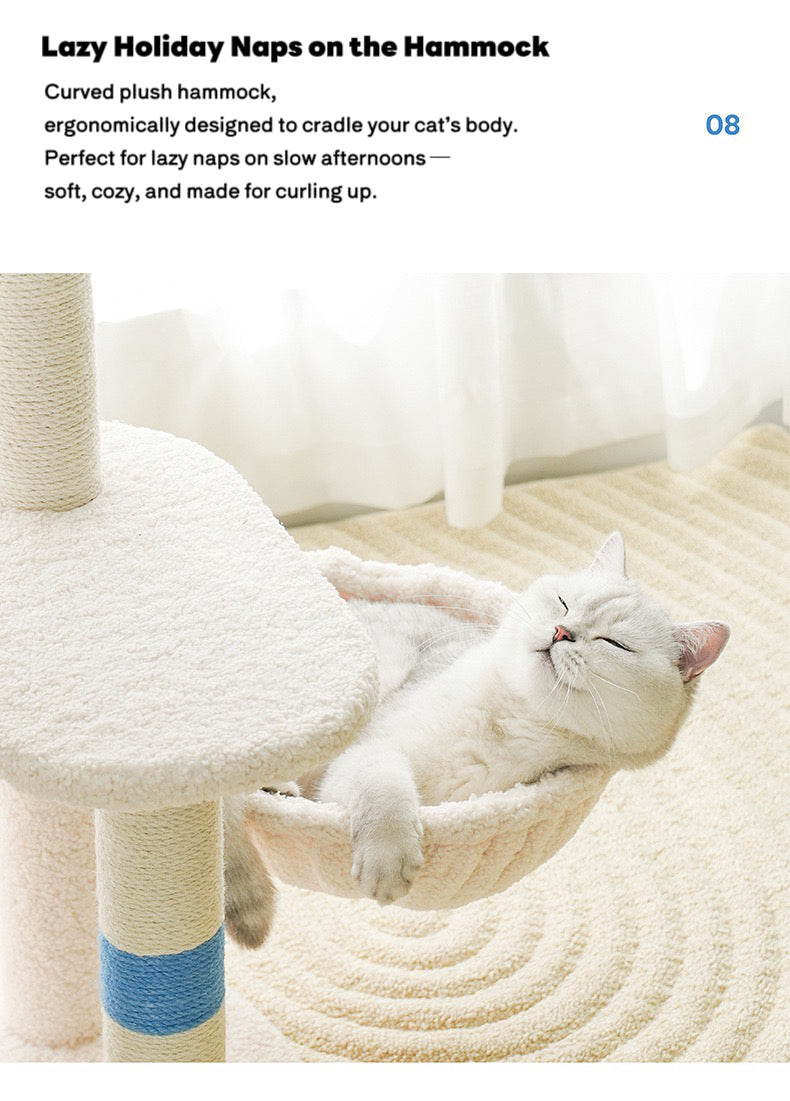 ZEZE White Cream Style Cat Tree