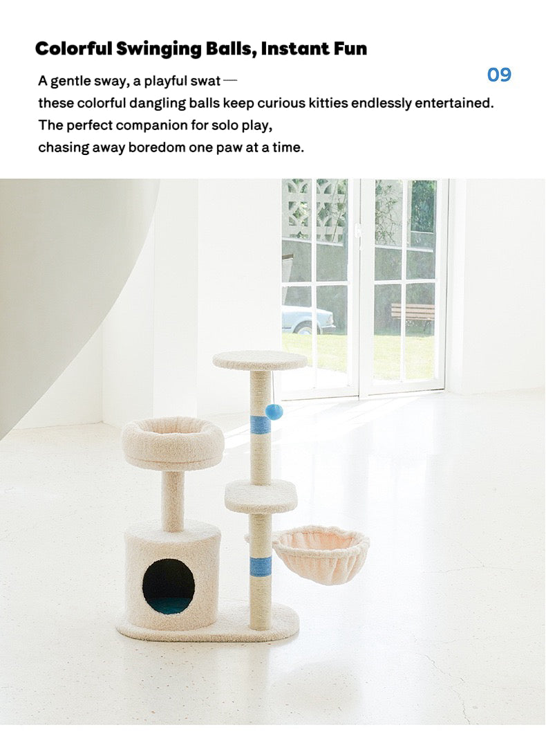 ZEZE White Cream Style Cat Tree