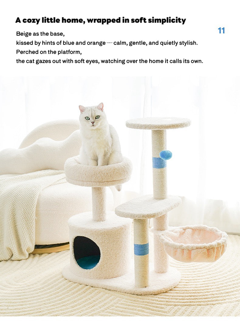 ZEZE White Cream Style Cat Tree