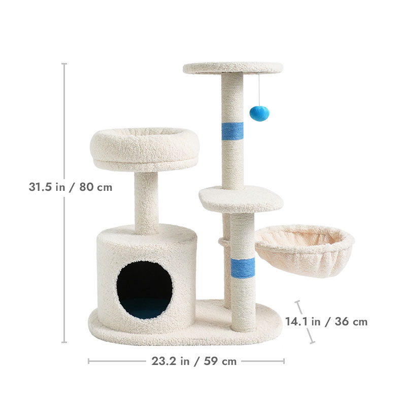 ZEZE White Cream Style Cat Tree