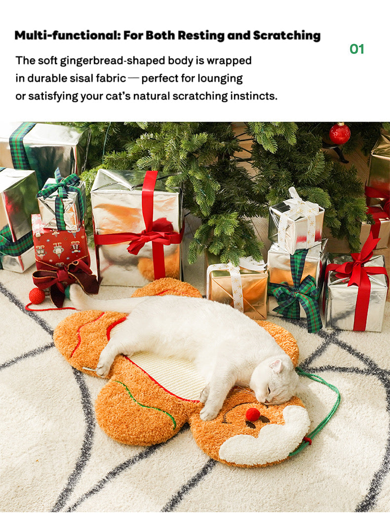 ZEZE Gingerbread Man Cat Scratching Mat