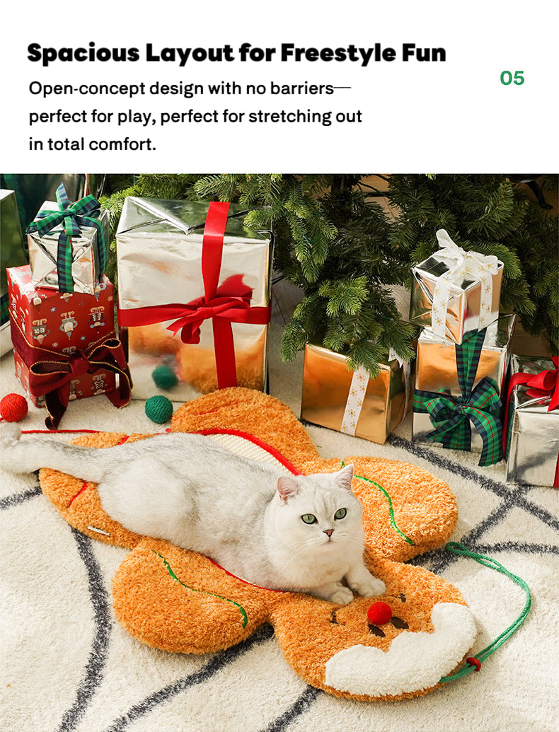 ZEZE Gingerbread Man Cat Scratching Mat