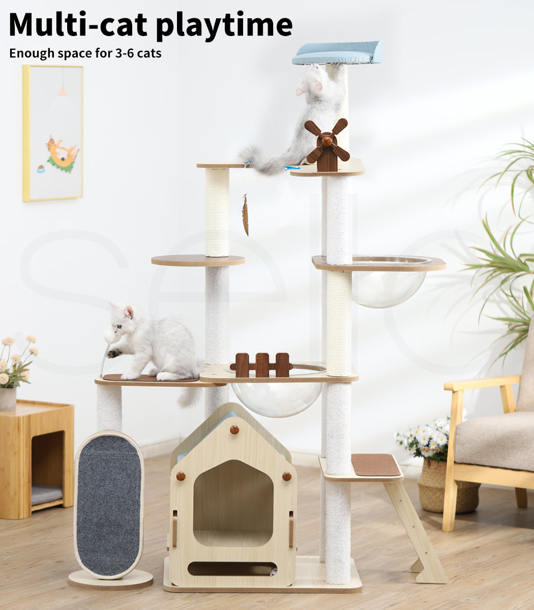 Windmill Wood Cat Condo House