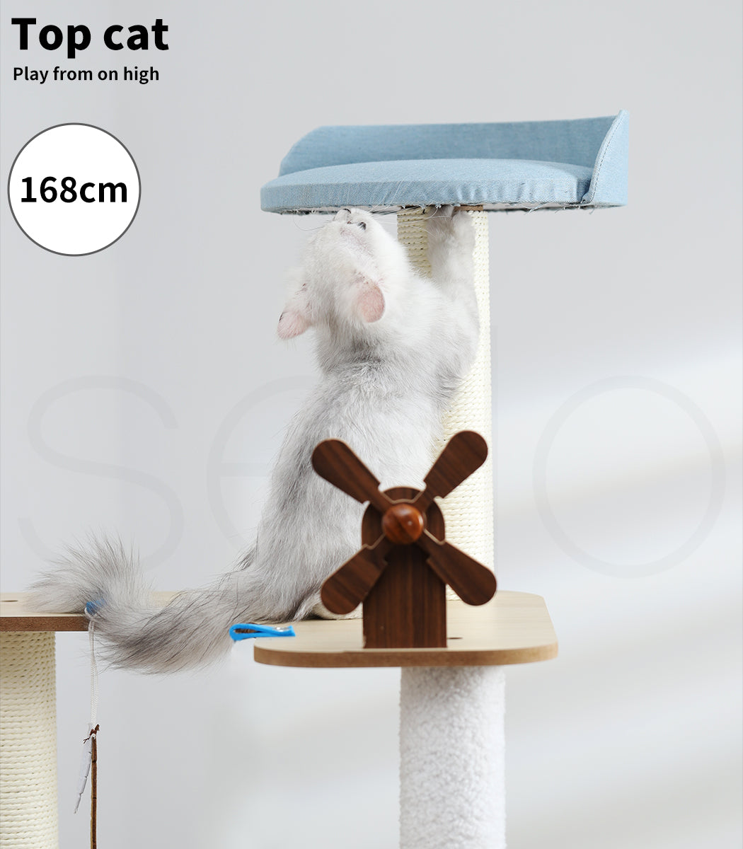 Windmill Wood Cat Condo House