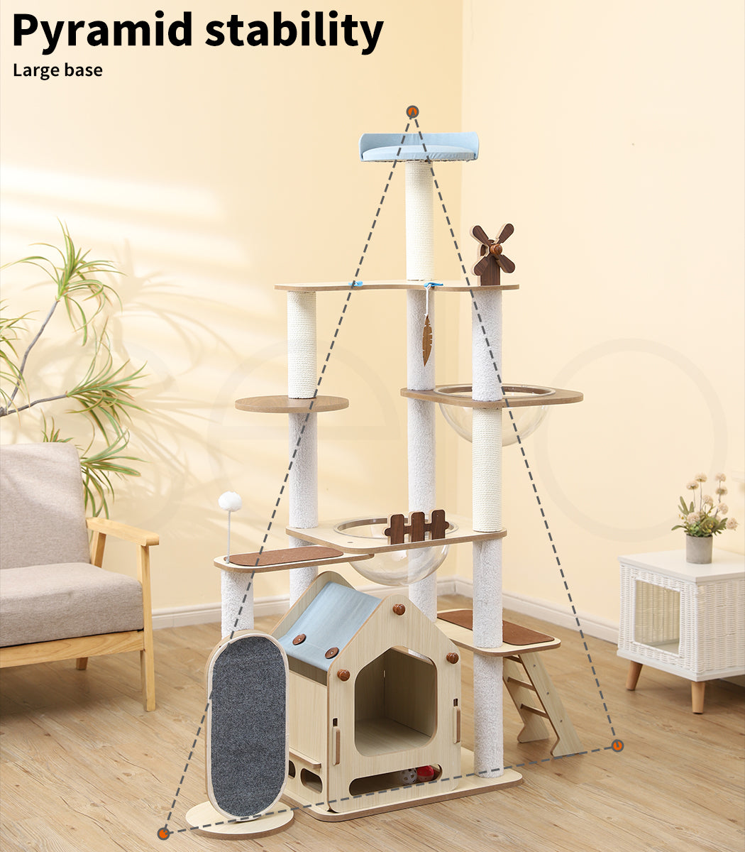 Windmill Wood Cat Condo House