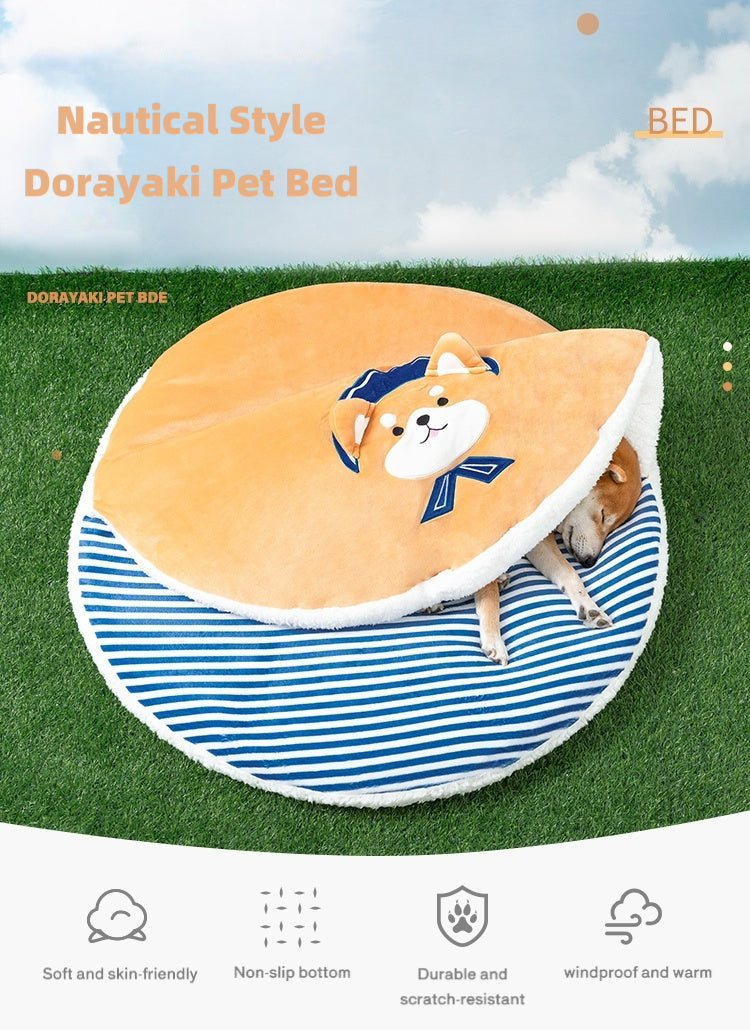 Nautical Style Dorayaki Pet Bed