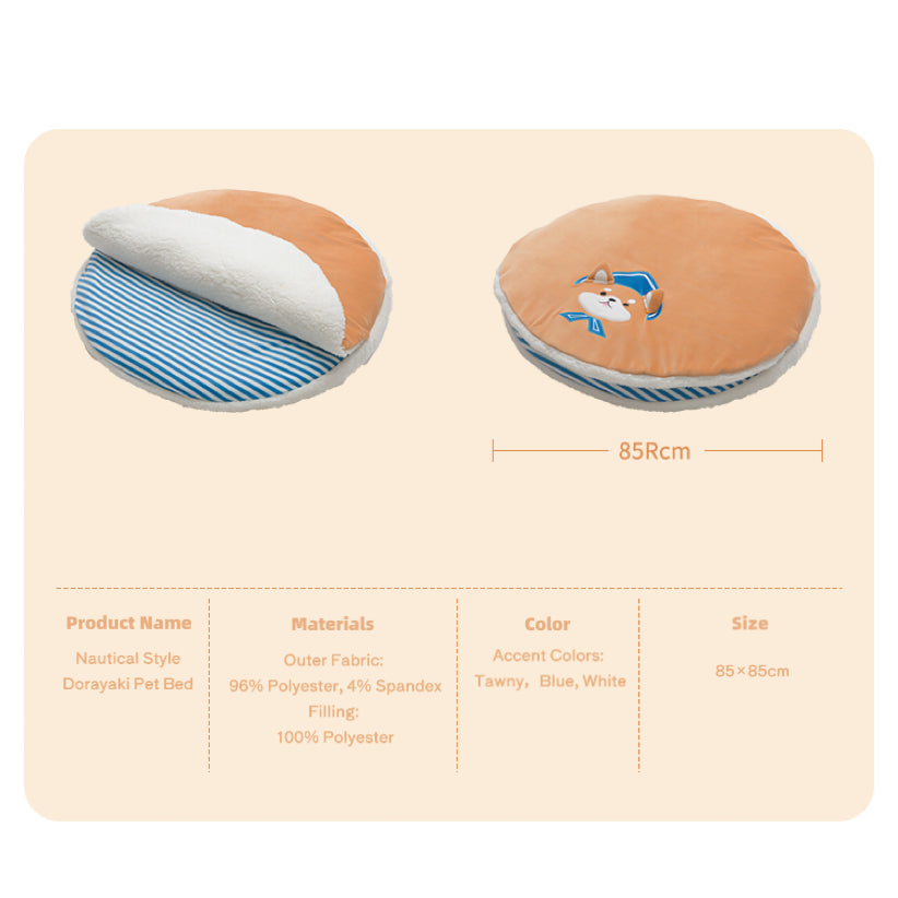 Nautical Style Dorayaki Pet Bed