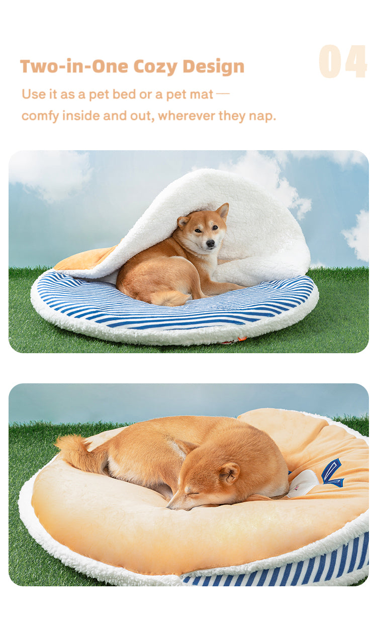Nautical Style Dorayaki Pet Bed