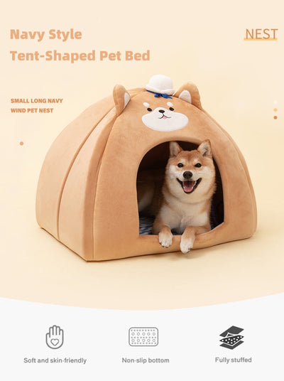 Navy Style Tent-Shaped Pet Bed