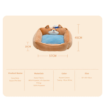 Navy Style Square Pet Bed product image 2