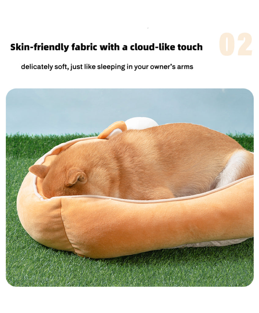 Navy Style Square Pet Bed