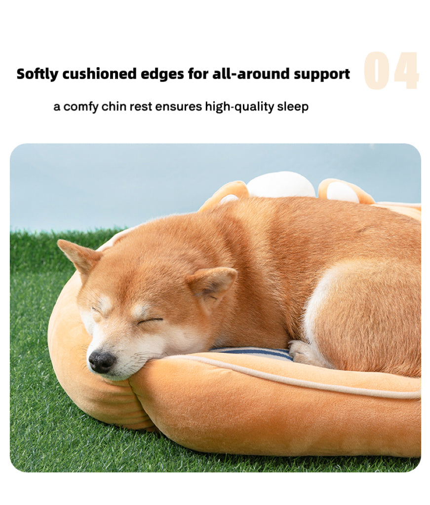 Navy Style Square Pet Bed