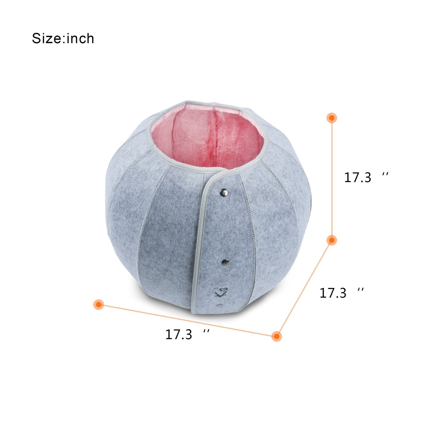 K.1 D.Ball Cat Bed Fun Nest Foldable Transformable Washable Scratch Resistant Cat Cave