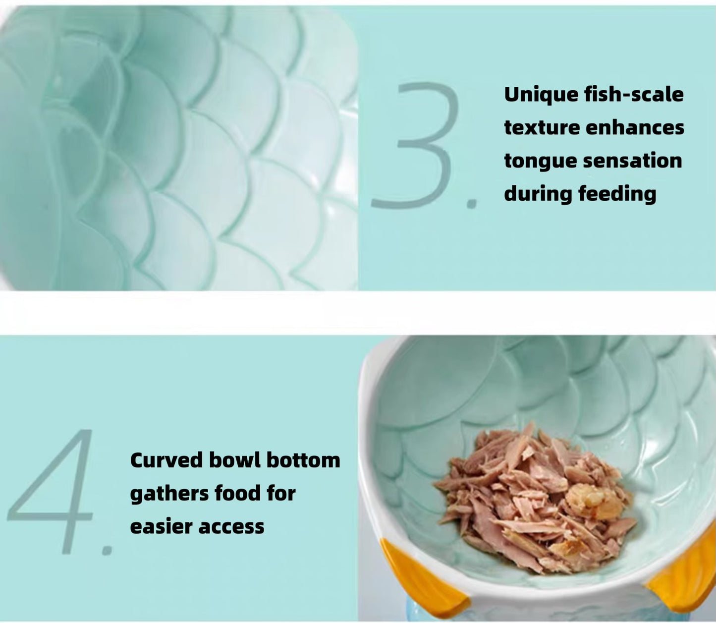 Raised Tilted Ceramic Cat Bowl - Cute Elevated Slanted Shallow Angled Cat Dish - Personalized Pet Feeder for Food Feeding - Ergonomic Anti Vomiting Whisker Fatigue - Size for Cat and Small Dog