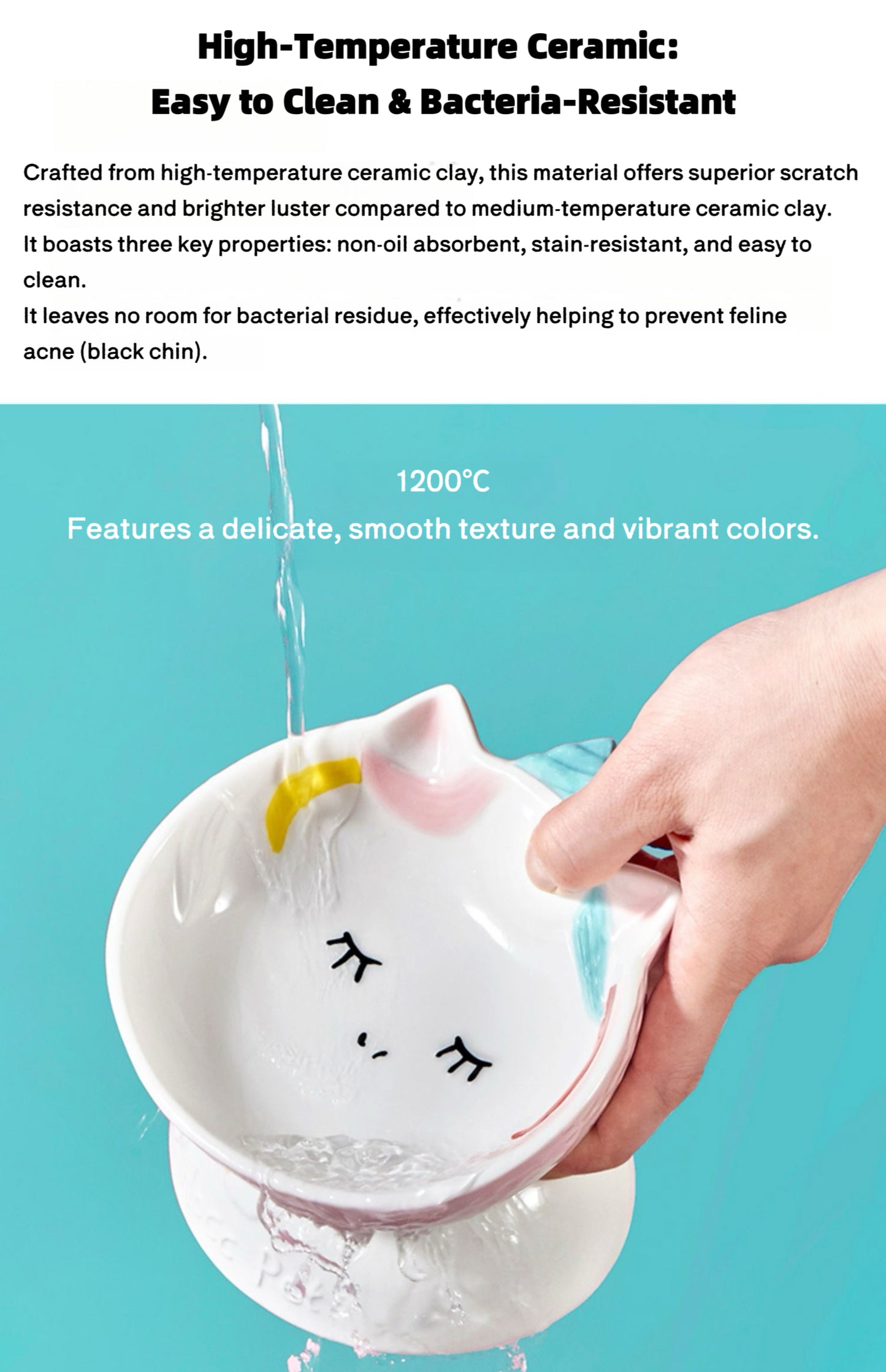 Hocc 彩虹独角兽陶瓷宠物碗